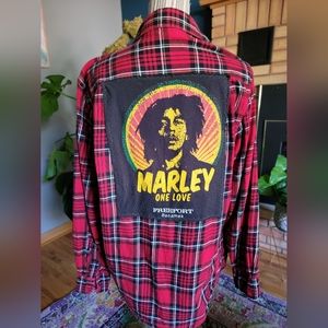 Custom made Bob Marley Flannel sz sm